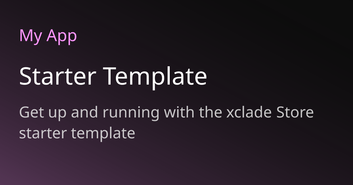 Starter Template | xclade API